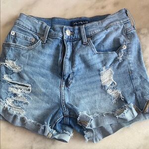 Aeropostale Blue Jean Shorts Distressed Cuffed